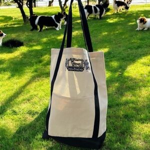 Corgis on Broadway canvas tote, never used, clean, excellent condition